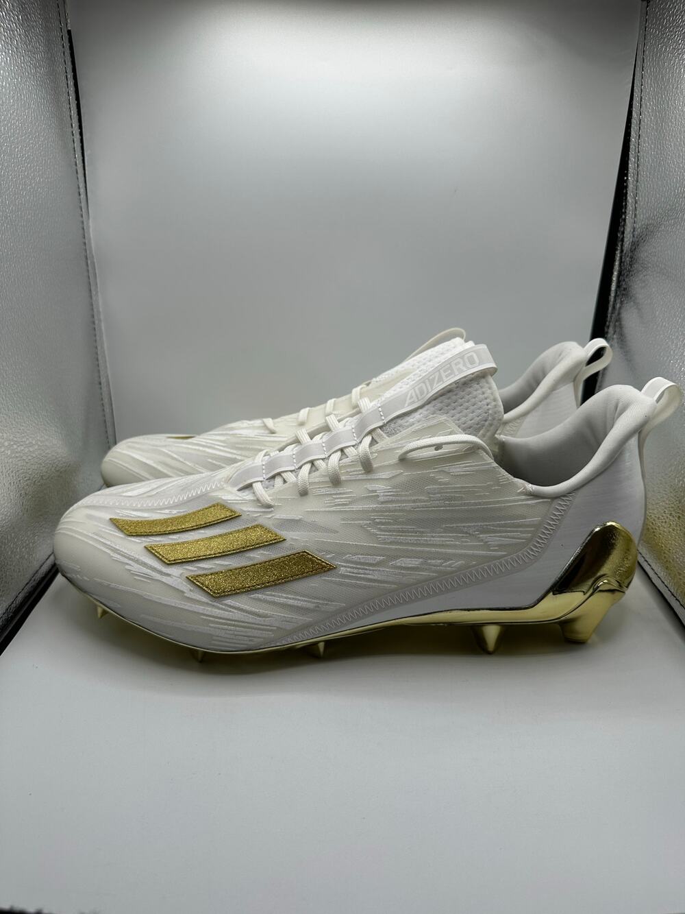 Adidas Adizero football cleats “White Gold Metallic” size 16